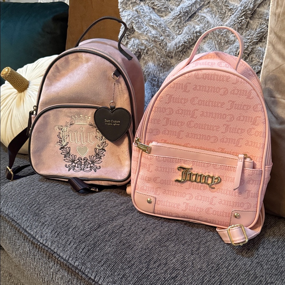 Bundle of Juicy Couture Light Pink with brown and pink Backpacks